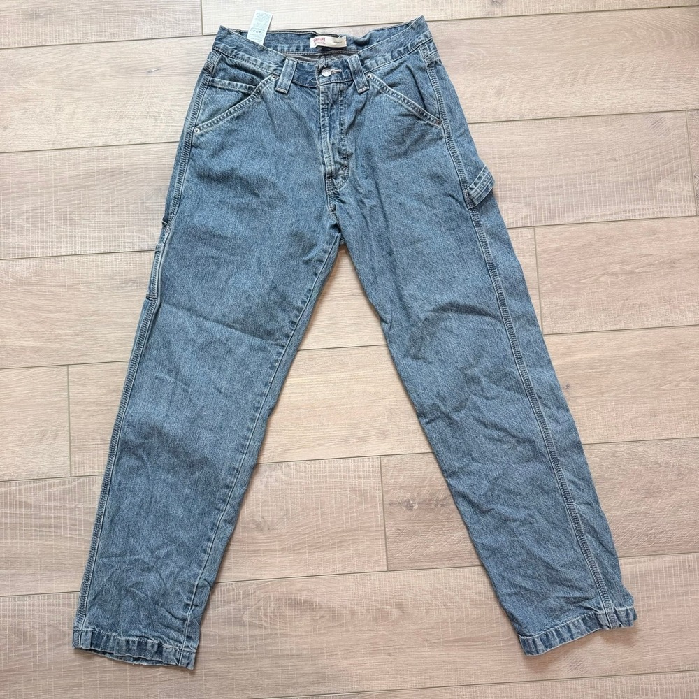 Signature by Levi Strauss Carpenter Jeans Mens 30x32 Blue Utility Workwear Pants